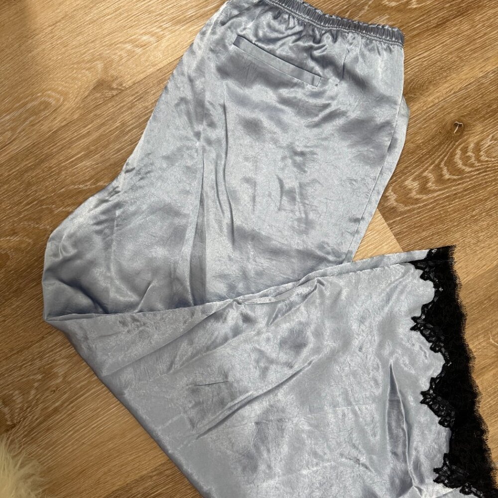 JCrew Stratus Lace-Trim Textured Satin Pants XL NWT